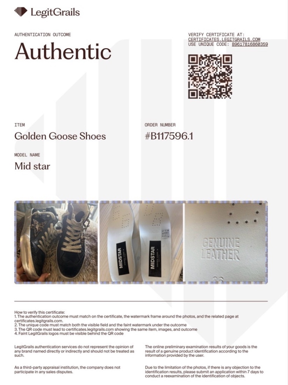 *Authenticated*Golden Goose Deep Blue Mid-Star Sneaker with Leopard star - Picture 13 of 17